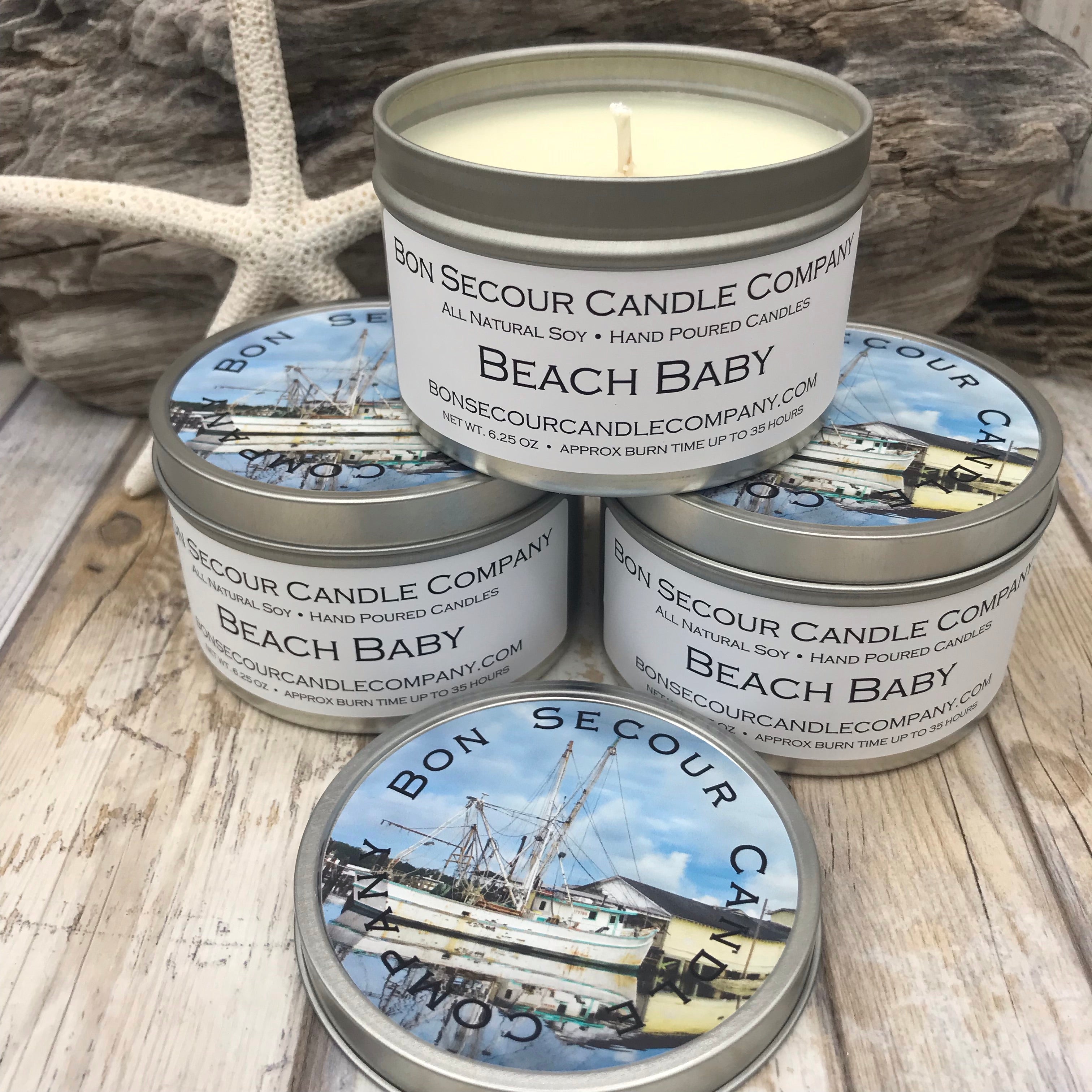Beach Baby Soy Candle Tin  Bon Secour Candle Company